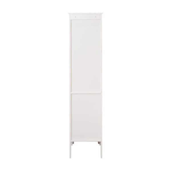 Unbranded 15.35 in. W x 15.35 in. D x 63 in. H White Linen Cabinet with 2 Shutter Doors for Bathroom