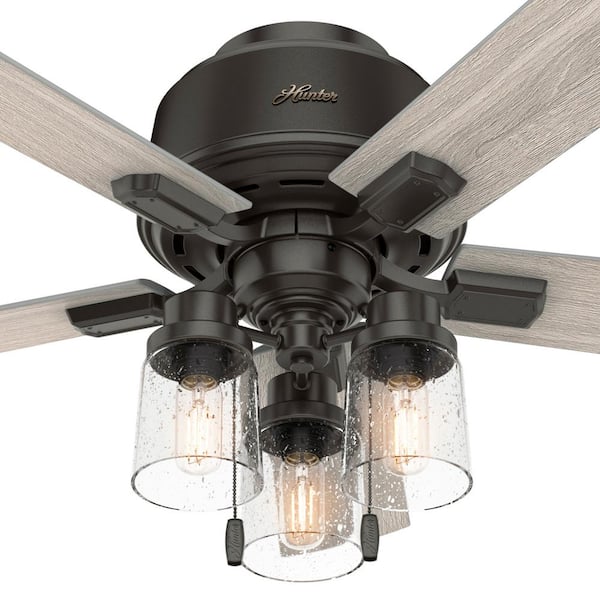 Hunter Hartland 44 in. LED Indoor Noble Bronze Ceiling Fan with 