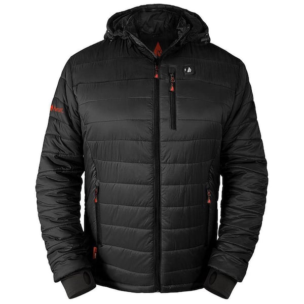 ACTIONHEAT Men's Medium Black 5-Volt Battery Heated Puffer Jacket
