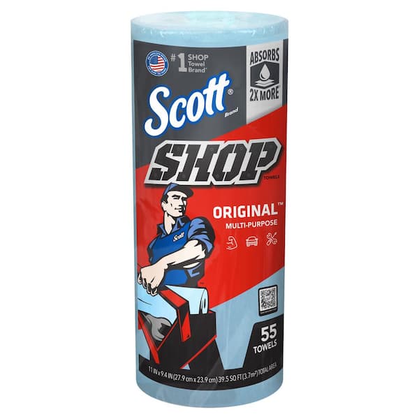 Scott Original Blue Shop Paper Towel Roll 55 sheets per Roll 75147 The Home Depot