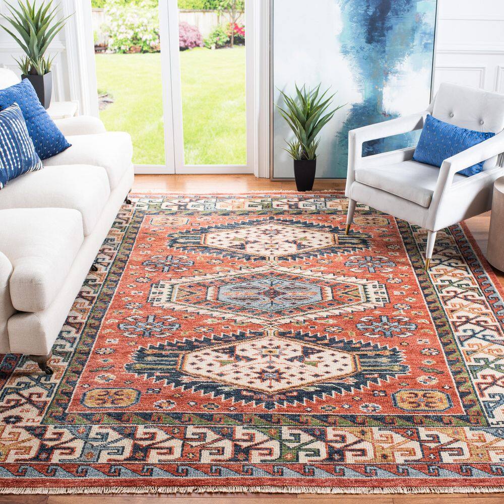 Samarkand 10 ft. x 14 ft. Red/Beige Tribal Kazak Area Rug price history on PriceWatchPro