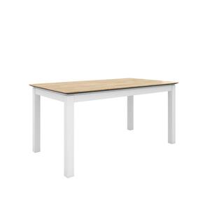 Wesley Natural and White Rectangular Smart Top Dining Table
