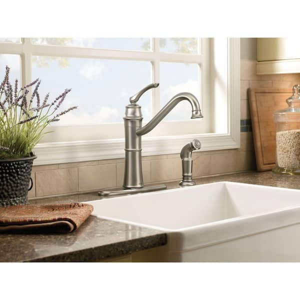Wetherly Single-Handle High Kitchen Faucet with Side Spray in Spot Resist Stainless