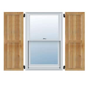 26-7/8 in. X 34 in.Timbercraft Rustic Wood Five 5-3/8 in.Framed Board and Batten Shutters Rough Sawn Cedar (Per Pair)