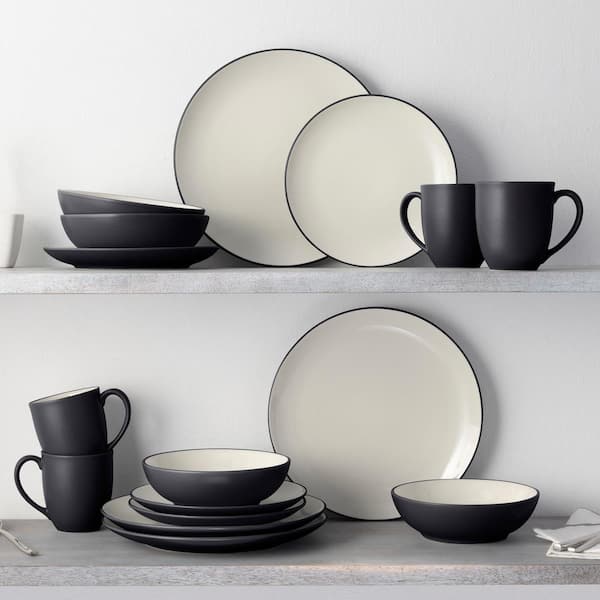 Noritake Colorwave Graphite 16-Piece Coupe (Black) Stoneware