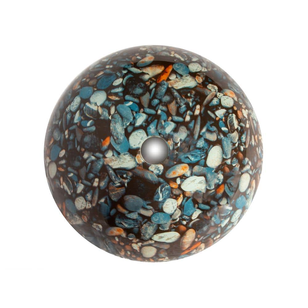 16.5'' Gray and Tan Tempered Glass Pebble Vessel Sink