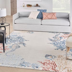 Pompeii Ivory/Multi 8 ft. x 10 ft. Nature-Inspired Contemporary Area Rug