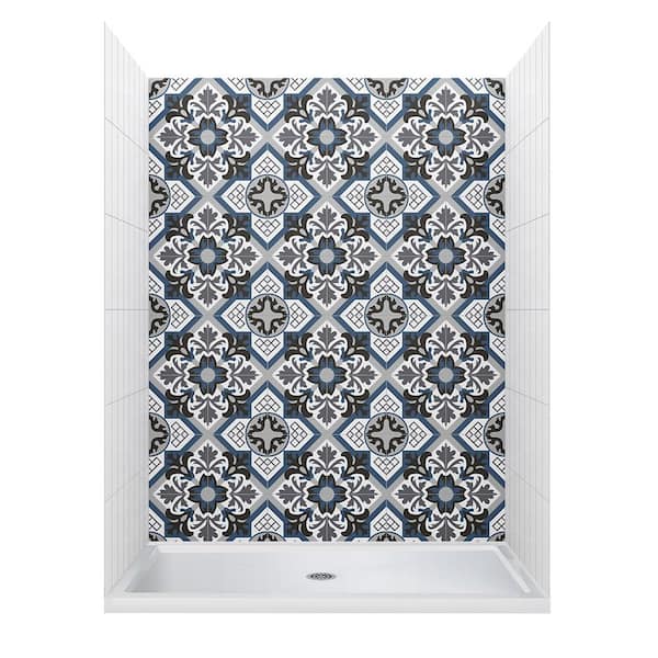 CRAFT + MAIN JETCOAT 60 in. L 36 in. W 78 in. H 2 Piece Alcove Shower Kit with Glue Up Shower Wall and Shower Pan in Tulipa