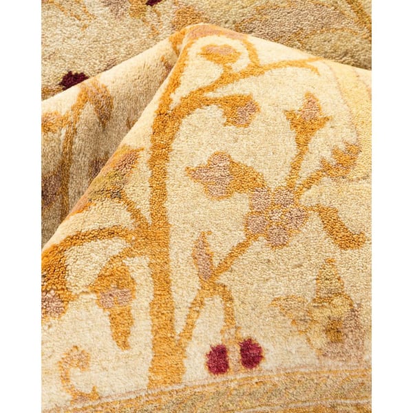 Mogul Ivory 10 ft. x 14 ft. Oriental Wool Indoor Area Rug