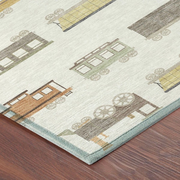 Chantille Machine Washable Indoor/Outdoor Abstract ACN2621 Ivory 3 ft. x 5 ft. Area Rug