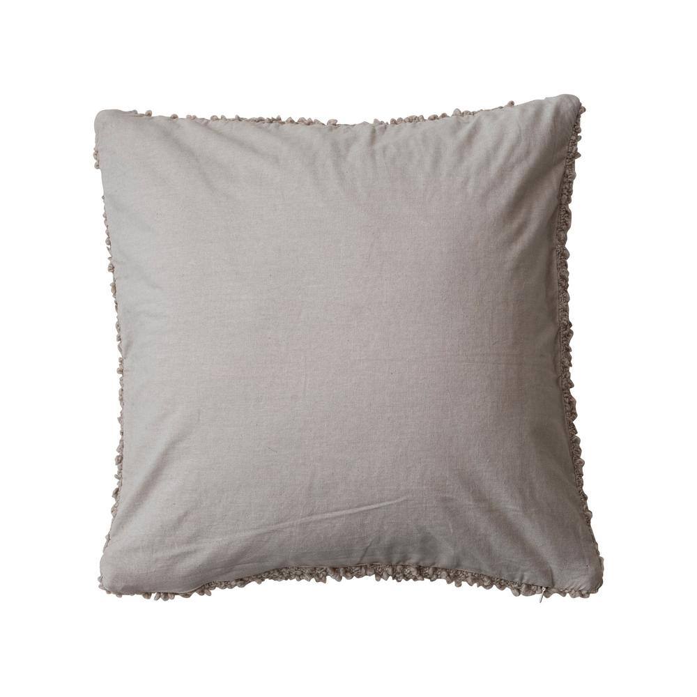 20" Gray Hand-Woven Fabric Indoor/Outdoor Pillow