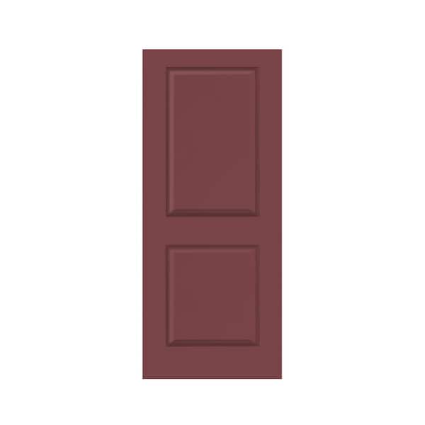 CALHOME 36 in. x 80 in. Maroon Stained Composite MDF 2 Panel Interior Barn Door Slab