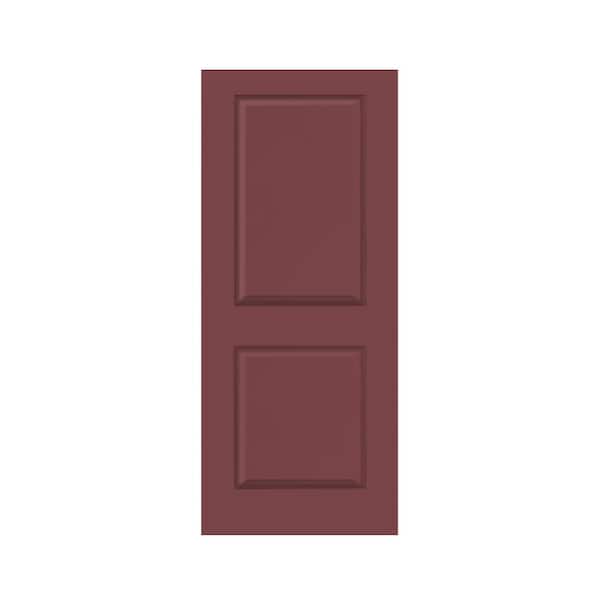 CALHOME 36 in. x 80 in. Maroon Stained Composite MDF 2 Panel Interior Door Slab For Pocket Door