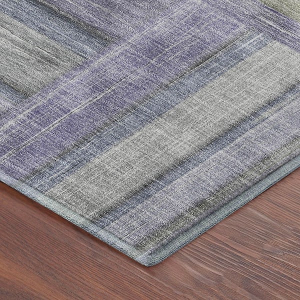 Mayfield Premium Machine Washable Abstract AMF2285 Purple 8 ft. x 10 ft. Area Rug