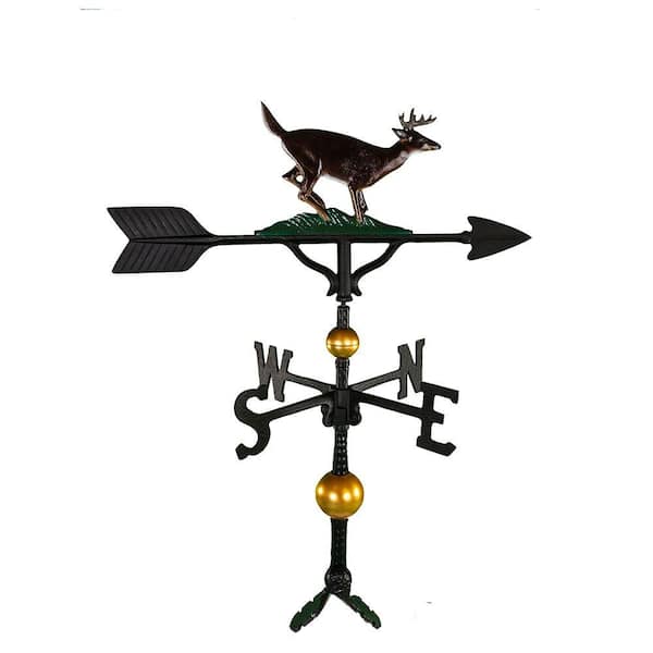 Montague Metal Products 32 in. Deluxe Black Buck Weathervane