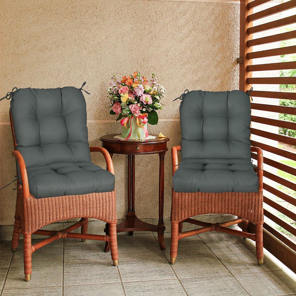 42 in. L x 21 in. W x 4 in. H Outdoor/Indoor Seat/Back Chair Cushion, Set of 2, Gray price history on PriceWatchPro