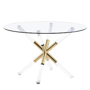Dalton 48 in. L Round Gold Dining Table