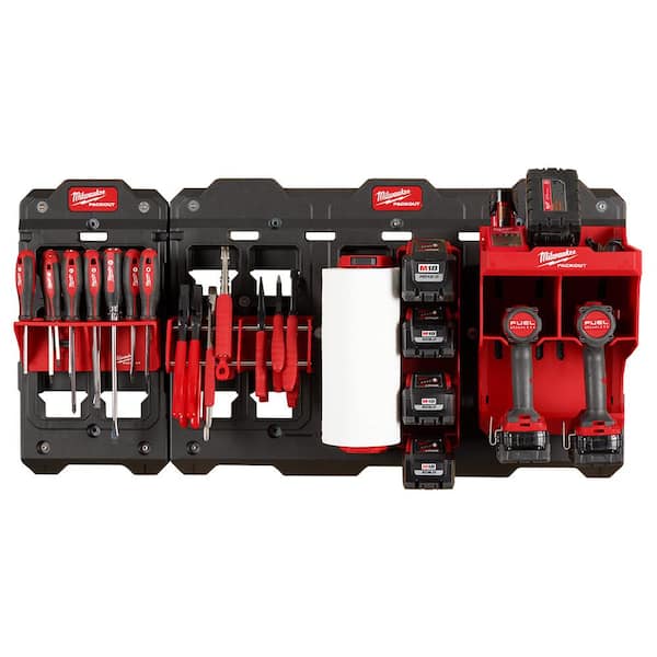 Milwaukee M18 Drill and Battery Shelf w 4 or 6 Slots - Bold MFG & Supply