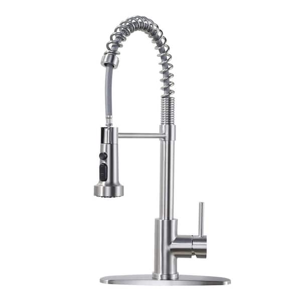 AVITAS Single Handle Pull-Down Sprayer Kitchen Faucet with 3 Spray Mode Stainless Steel in Brushed Nickel