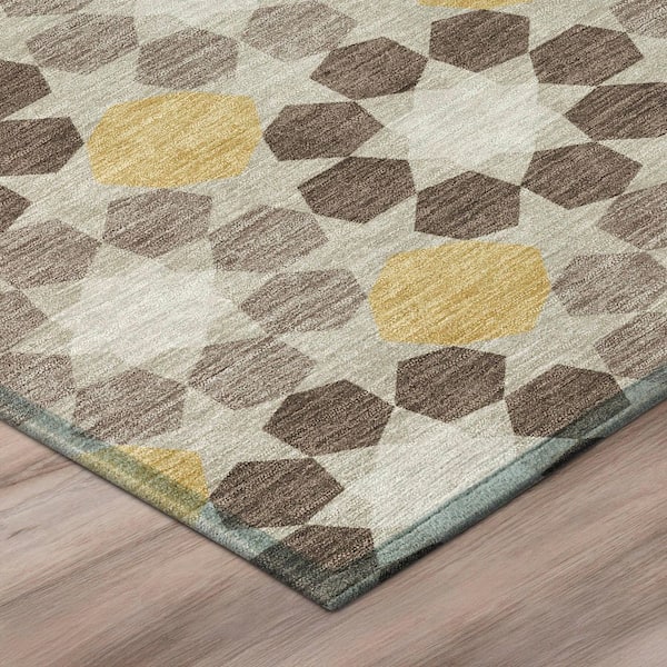 Chantille Machine Washable Indoor/Outdoor Abstract ACN2984 Beige 5 ft. x 7 ft. 6 in. Area Rug