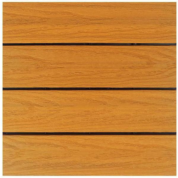 NewTechWood UltraShield Naturale 1 ft. x 1 ft. Quick Deck Outdoor Composite Deck Tile in Floridian Orange (10 sq. ft. Per Box)