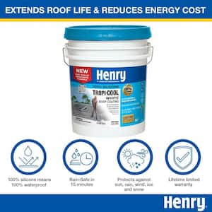 887 Tropi-Cool White 100% Silicone Reflective Roof Coating 4.75 gal.