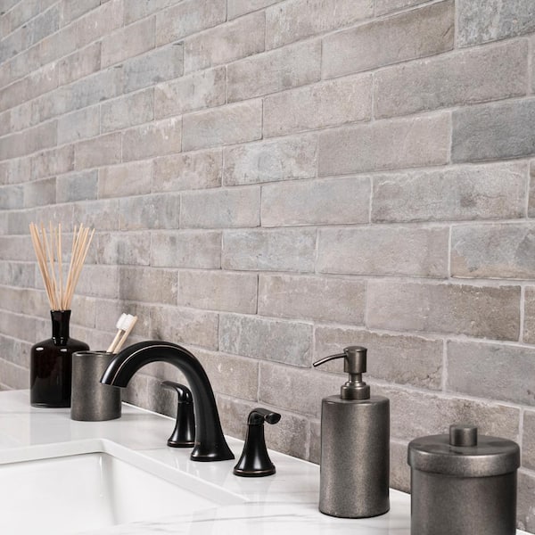 Capella Taupe Brick 2 in. x 10 in. Matte Porcelain Floor and Wall Tile (5.15 sq. ft. /Case)