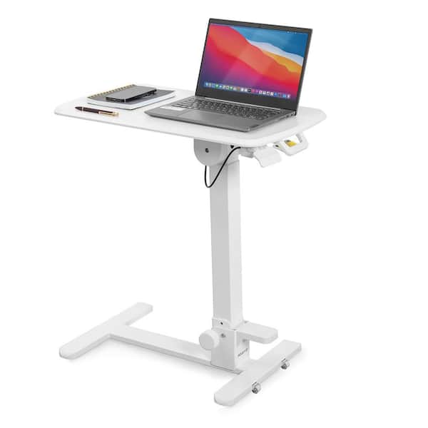 mount-it! 26.75 in White Foldable Rolling Overbed Desk/Table MI