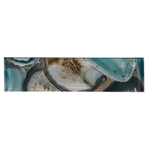 Myst Capri Brown/Blue/Gray 3 in. x 12 in. Smooth Glass Subway Wall Tile (3.75 sq. ft./Case)