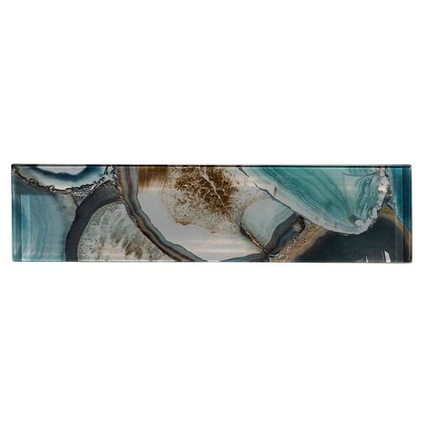 ANDOVA Myst Capri Brown/Blue/Gray 3 in. x 12 in. Smooth Glass Subway Wall Tile (3.75 sq. ft./Case)
