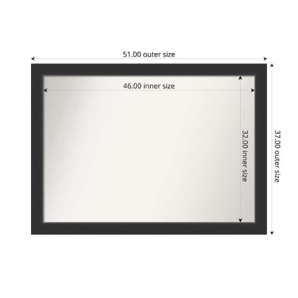 Amanti Art Corvino Black 51 in. x 37 in. Custom Non-Beveled Wood Framed Bathroom Vantiy Wall Mirror