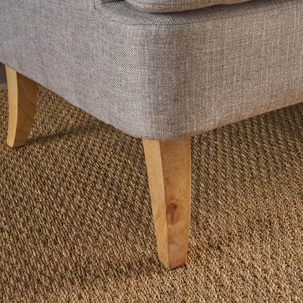Elegant Beige Birch Wood Sloped Arm Loveseat