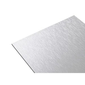 12 in. x 12 in. x 1/8 in. Thick Aluminum Composite ACM Brushed Silver Sheet