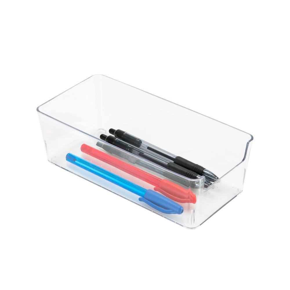 Clear Acrylic Small Rectangular Drawer Organizer, 10" x 8" x 6"
