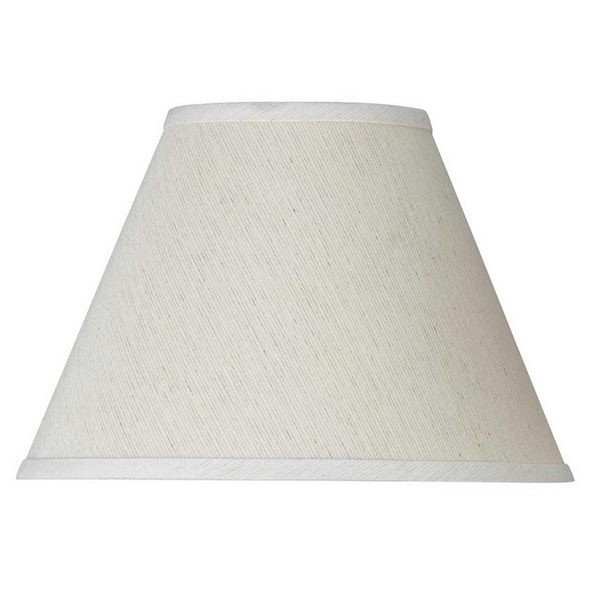 CAL Lighting 8 in. Tall Off White Round Hardback Linen Shade