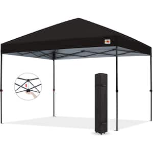 10 ft. x 10 ft. Black Instant Pop Up Canopy Tent Outdoor Central Lock-Series