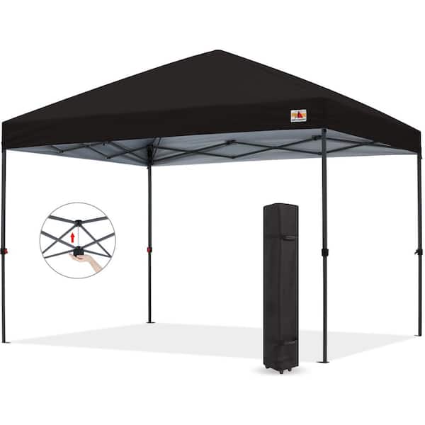 ABCCANOPY 10 ft. x 10 ft. Black Instant Pop Up Canopy Tent Outdoor Central Lock-Series