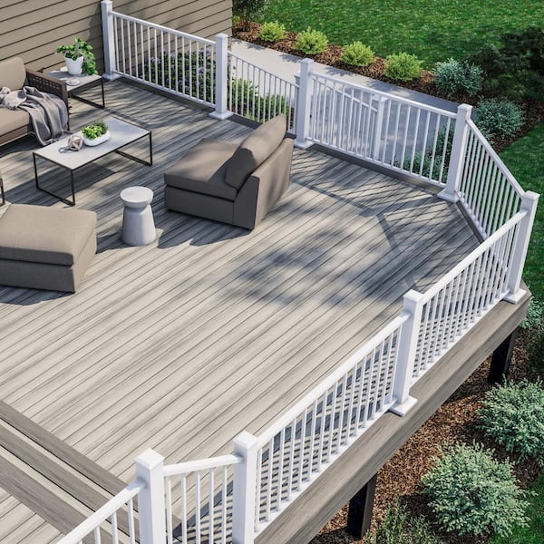 4 in. x 4 in. x 39 in. Textured White Aluminum Horizontal Post Kit