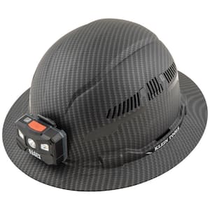 Vented Full Brim Premium KARBN Hard Hat Class C with Headlamp