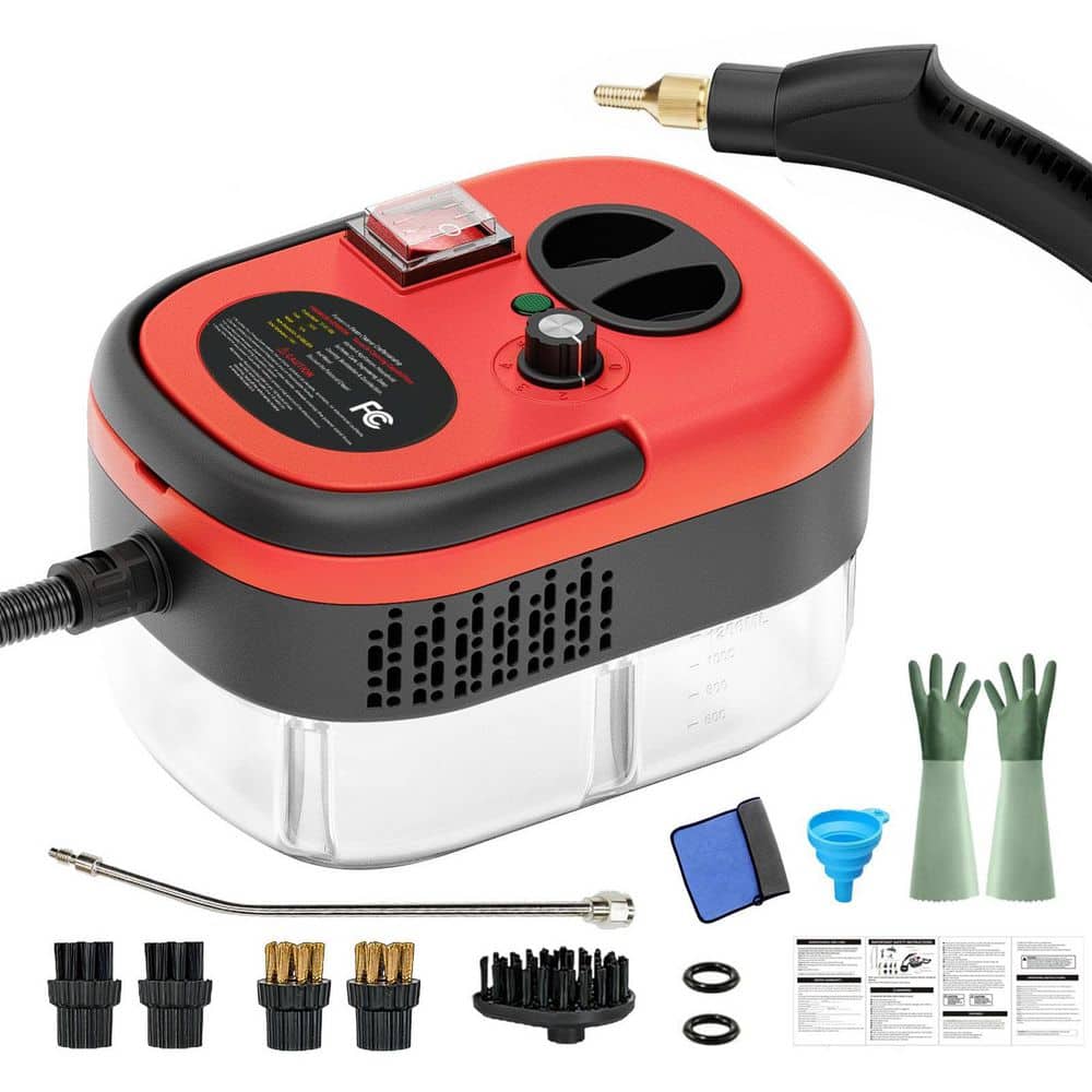 2500W Handheld Steam Cleaner for Multi-Surface with 3 Levels Steam, Brushes, Rod, 1.2L Tank, 4.9FT Cord, Hose, Red price history on PriceWatchPro