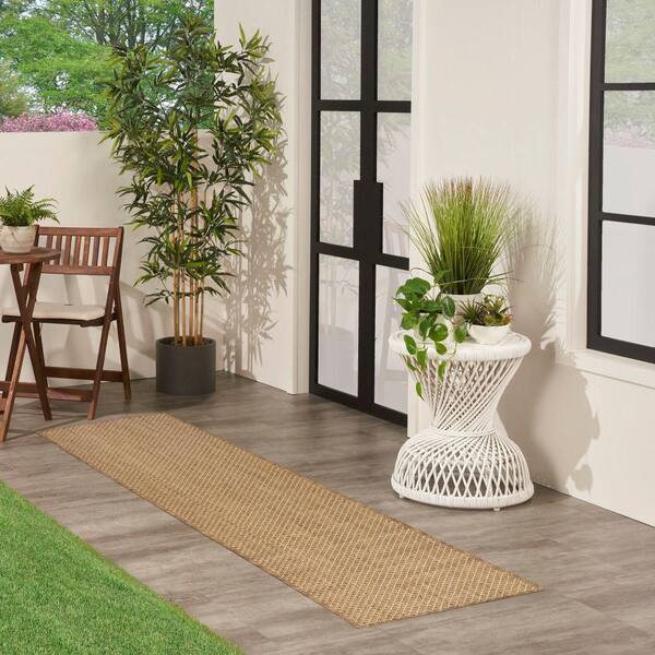 Courtyard Jute 2 ft. x 6 ft. All-over design Contemporary Runner Area Rug