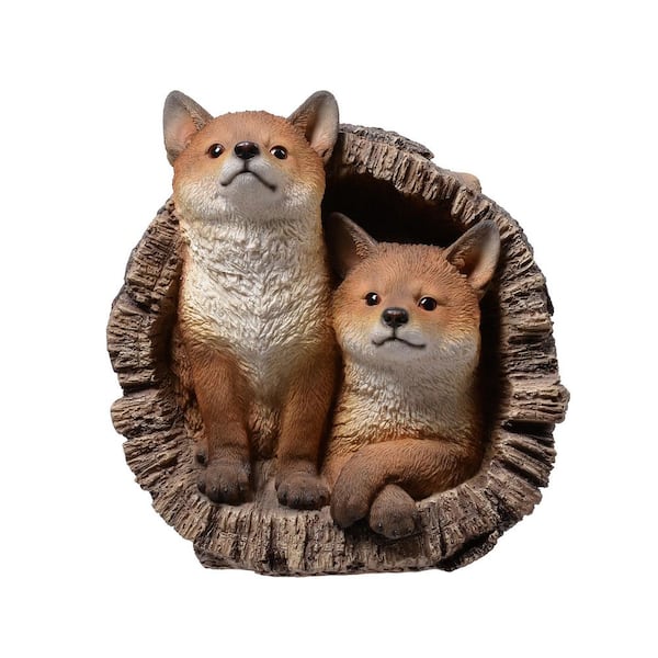 Couple Foxes in Stump (Hi-Line Exclusive)