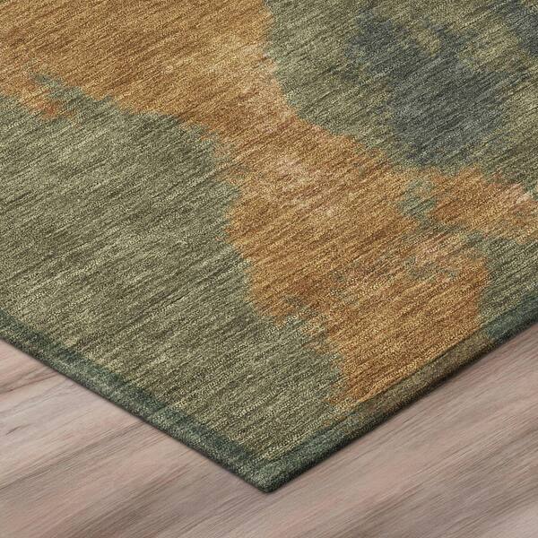 Chantille Machine Washable Indoor/Outdoor Abstract ACN3017 Terracotta 8 ft. x 8 ft. Round Rug