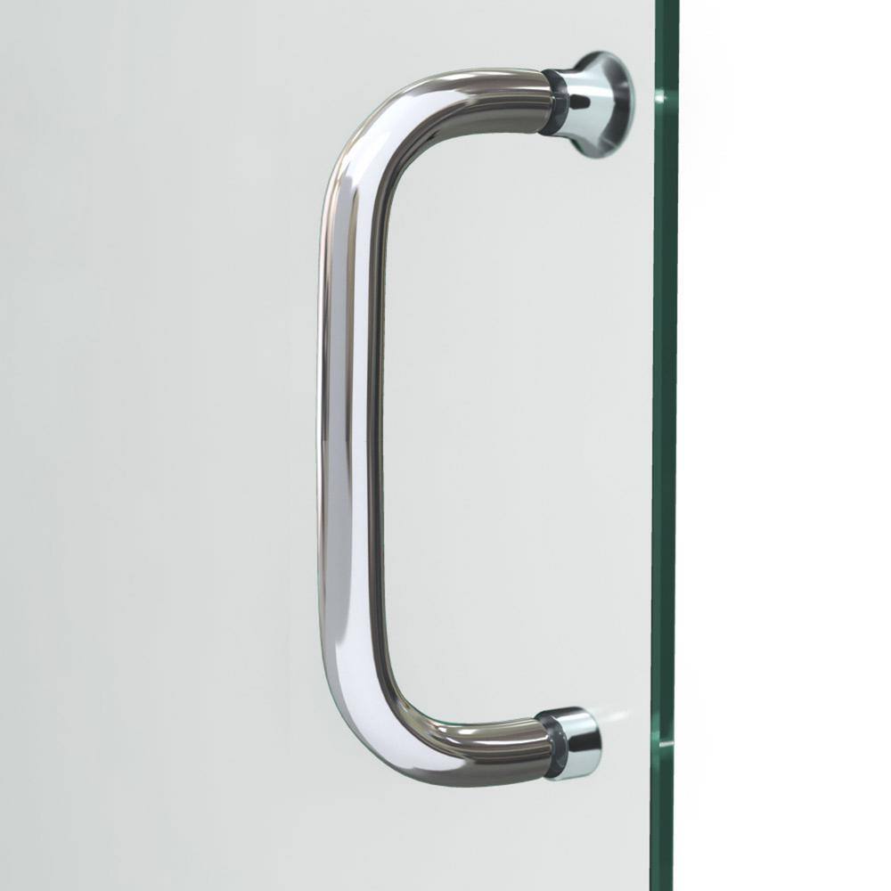 Matte Black Clear Glass Sliding Shower Kit with Left Drain