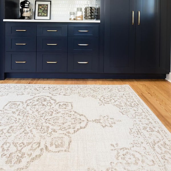 Elmas Taupe 5 ft. x 7 ft. Indoor/Outdoor Area Rug