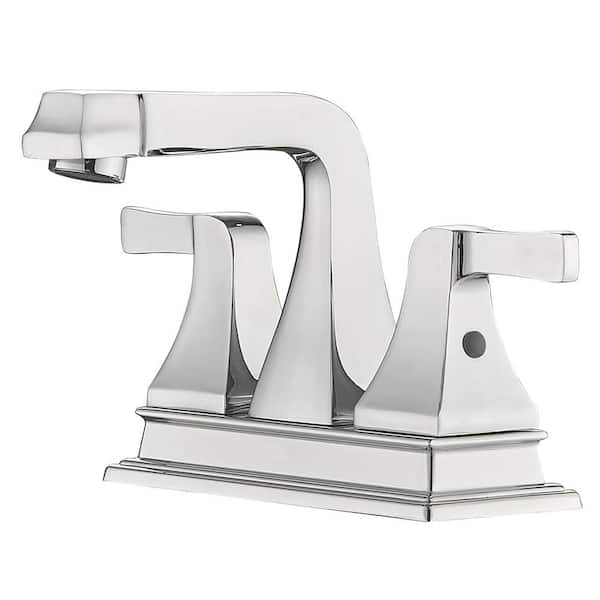 Staykiwi 4 in. Centerset Double Handle Low Arc Bathroom Faucet in Polished Chrome