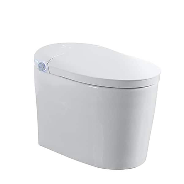 Tankless One-Piece Smart Toilet with Built-In Bidet, Auto Flush/Open, Heated Seat, Warm Water & Dry, Remote/Side Control