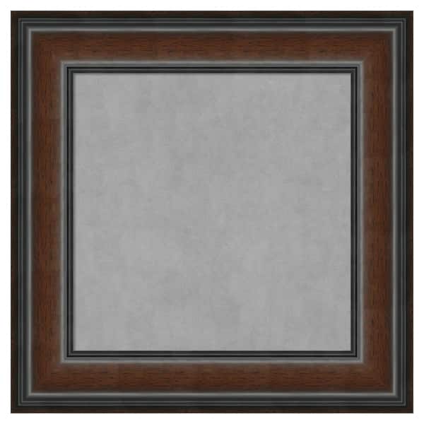 Amanti Art Cyprus Walnut 17 in. x 17 in. Framed Magnetic Board
