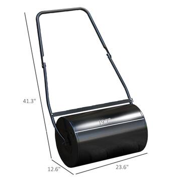 Outsunny 23.5 in. Heavy Duty Push/Tow Lawn Roller Sod Roller Filled with Water or Sand 845-237