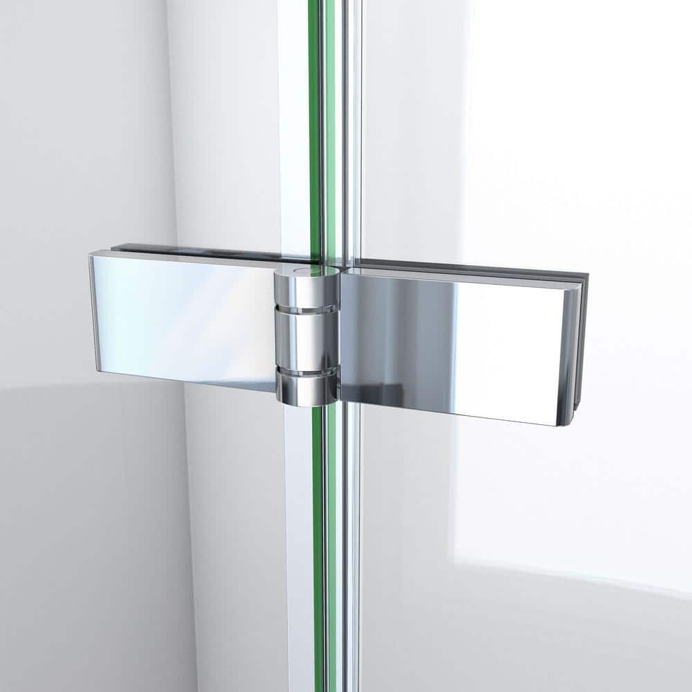 Aqua-Q Fold 33.5 W x 72 H Frameless Chrome Shower Door
